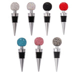 Tampa de Vinho em Bola de Cristal com Diamante em Liga de Zinco, Rolha Metálica Selada, Branco, Rosa, Vermelho Grande, Preto, Preto Brilhante, AB, Azul Lago
