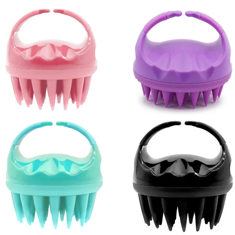 Escova Redonda para Lavar Cabelo de Silicone para Uso Molhado e Seco Escova de Massagem Multifuncional, Rosa, Roxo, Verde, Preto, Azul, Vermelho, Amarelo, Cinzento