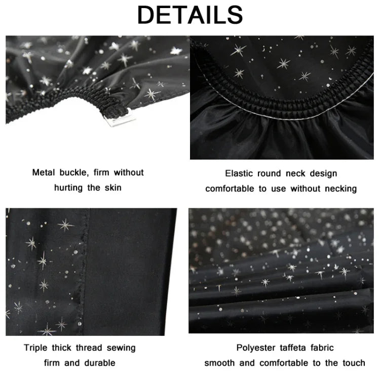 Xale de Moda para Salão de Cabeleireiro com Tinta de Cabelo e Corte, Preto, Branco