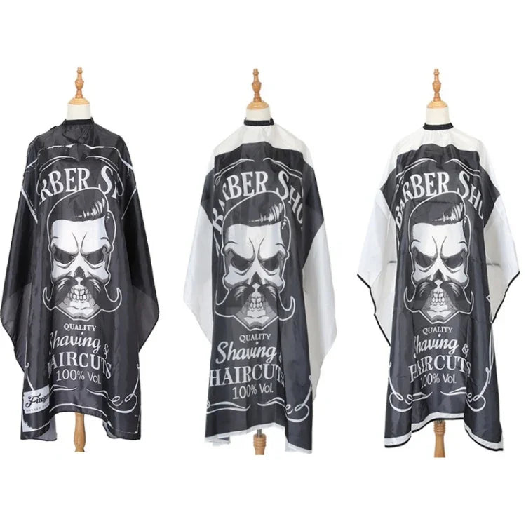 Xale de Moda para Corte e Tintura de Cabelo com Óleo, Preto Puro, Branco Puro, Branco com Borda Preta