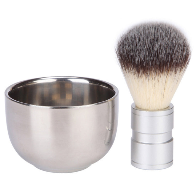 Escova manual de aço inoxidável para cabelo e barba, ferramenta de barbear com mistura e espuma, tigela + escova, escova única