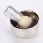Escova manual de aço inoxidável para cabelo e barba, ferramenta de barbear com mistura e espuma, tigela + escova, escova única
