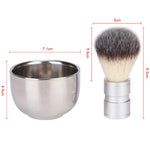 Escova manual de aço inoxidável para cabelo e barba, ferramenta de barbear com mistura e espuma, tigela + escova, escova única