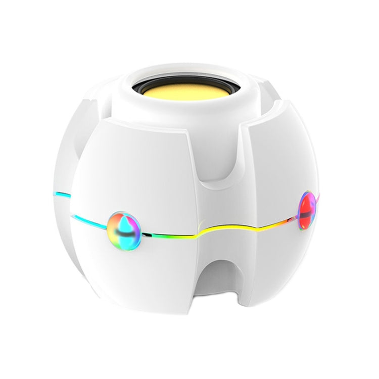 Efeito de luz RGB Áudio Bluetooth sem fios em forma de giroscópio, Branco, Rosa, Azul, Preto, Vermelho