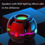 Efeito de luz RGB Áudio Bluetooth sem fios em forma de giroscópio, Branco, Rosa, Azul, Preto, Vermelho