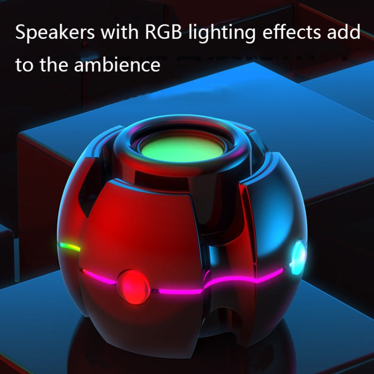 Efeito de luz RGB Áudio Bluetooth sem fios em forma de giroscópio, Branco, Rosa, Azul, Preto, Vermelho