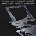 Integrated Foldable Laptop Stand Hollow Heat-Dissipating Flat Desktop Stand, Deep Space Gray, Moon Silver
