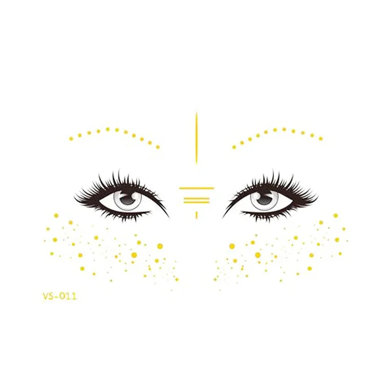 20 UN Autocolantes de Tatuagem Facial Impermeáveis Bronzeadores para Festa Máscara, VS-011, VS-012, VS-013, VS-014, VS-015, VS-016, VS-017, VS-018, VS-019, VS-022, VS-023, VS-024, VS-025, VS-027, VS-028, VS-029, VS-030, VS-031, VS-032, VS-033