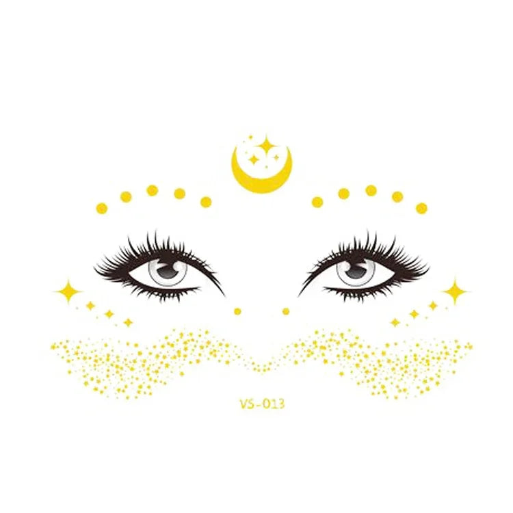 20 UN Autocolantes de Tatuagem Facial Impermeáveis Bronzeadores para Festa Máscara, VS-011, VS-012, VS-013, VS-014, VS-015, VS-016, VS-017, VS-018, VS-019, VS-022, VS-023, VS-024, VS-025, VS-027, VS-028, VS-029, VS-030, VS-031, VS-032, VS-033