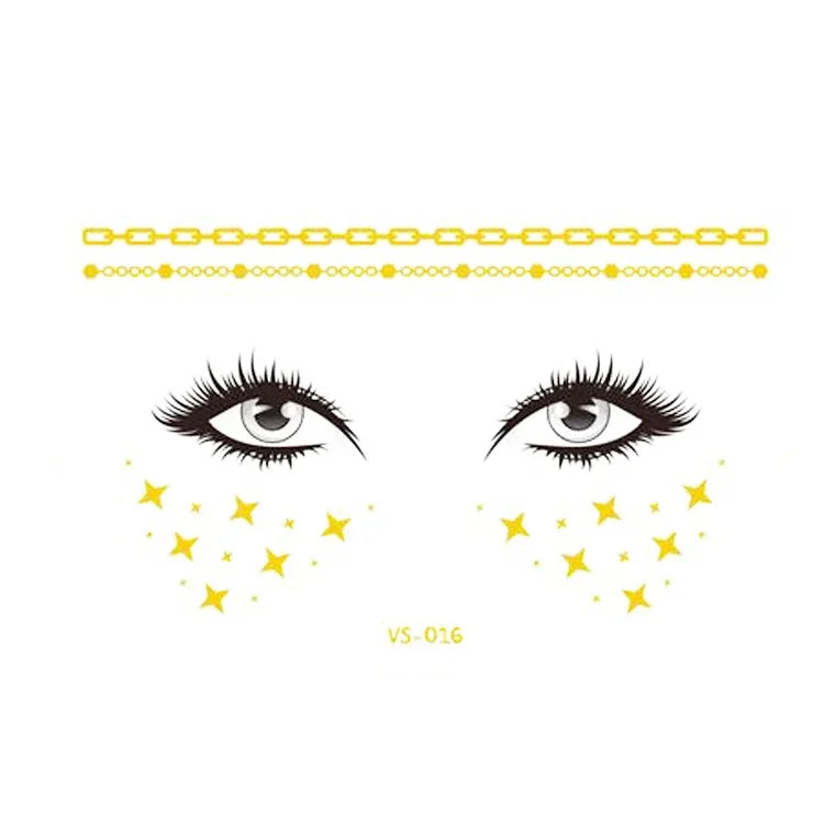 20 UN Autocolantes de Tatuagem Facial Impermeáveis Bronzeadores para Festa Máscara, VS-011, VS-012, VS-013, VS-014, VS-015, VS-016, VS-017, VS-018, VS-019, VS-022, VS-023, VS-024, VS-025, VS-027, VS-028, VS-029, VS-030, VS-031, VS-032, VS-033
