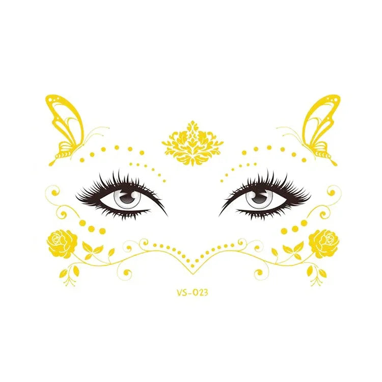 20 UN Autocolantes de Tatuagem Facial Impermeáveis Bronzeadores para Festa Máscara, VS-011, VS-012, VS-013, VS-014, VS-015, VS-016, VS-017, VS-018, VS-019, VS-022, VS-023, VS-024, VS-025, VS-027, VS-028, VS-029, VS-030, VS-031, VS-032, VS-033