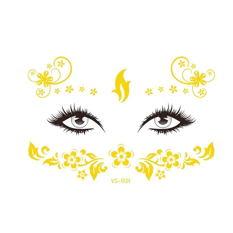 20 UN Autocolantes de Tatuagem Facial Impermeáveis Bronzeadores para Festa Máscara, VS-011, VS-012, VS-013, VS-014, VS-015, VS-016, VS-017, VS-018, VS-019, VS-022, VS-023, VS-024, VS-025, VS-027, VS-028, VS-029, VS-030, VS-031, VS-032, VS-033