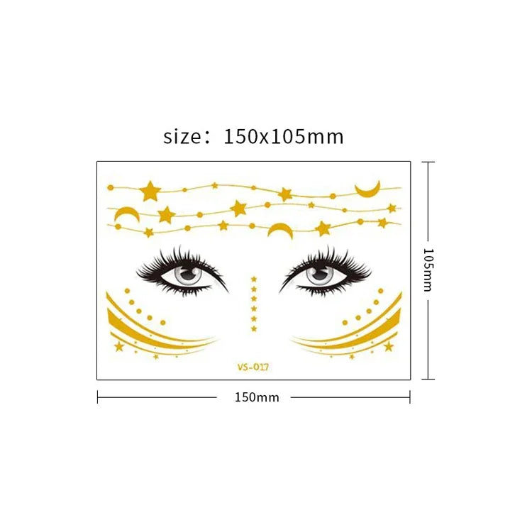 20 UN Autocolantes de Tatuagem Facial Impermeáveis Bronzeadores para Festa Máscara, VS-011, VS-012, VS-013, VS-014, VS-015, VS-016, VS-017, VS-018, VS-019, VS-022, VS-023, VS-024, VS-025, VS-027, VS-028, VS-029, VS-030, VS-031, VS-032, VS-033