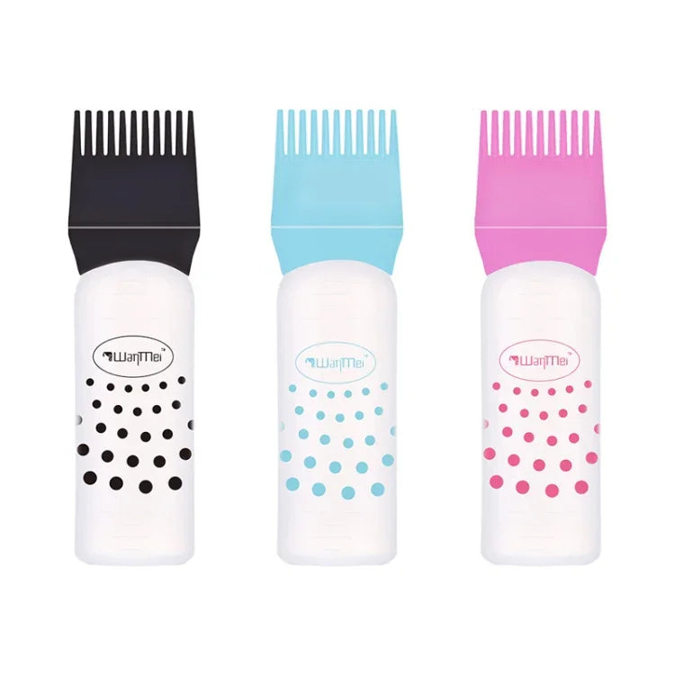 Frasco de Limpeza a Seco para Cuidados e Tintura de Cabelo Frasco Transparente com Escala e Squeeze Ferramentas de Cabeleireiro, Preto, Azul, Rosa