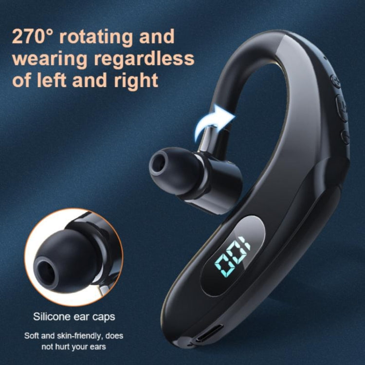 Q20 Auricular Estéreo com Gancho para orelha Bluetooth 5.2 com Ecrã Digital para Desporto e Negócios, Q20 Preto, Q20 Branco, Q20 Verde, Q20 Rosa, Q20 Amarelo, Q20 Azul