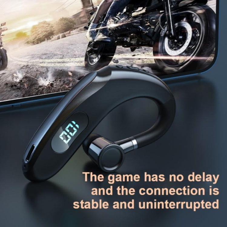 Q20 Auricular Estéreo com Gancho para orelha Bluetooth 5.2 com Ecrã Digital para Desporto e Negócios, Q20 Preto, Q20 Branco, Q20 Verde, Q20 Rosa, Q20 Amarelo, Q20 Azul