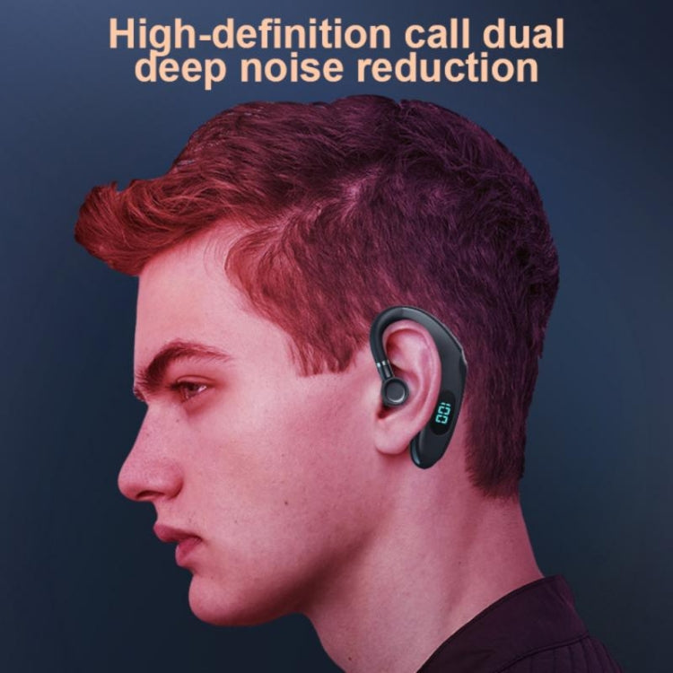 Q20 Auricular Estéreo com Gancho para orelha Bluetooth 5.2 com Ecrã Digital para Desporto e Negócios, Q20 Preto, Q20 Branco, Q20 Verde, Q20 Rosa, Q20 Amarelo, Q20 Azul