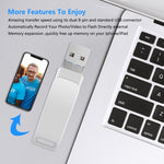 USB 3.0 + 8 Pinos + USB-C / Tipo-C Pen Drive Metálico Giratório 3 em 1 para Telemóvel e Computador, 32GB, 16GB, 64GB