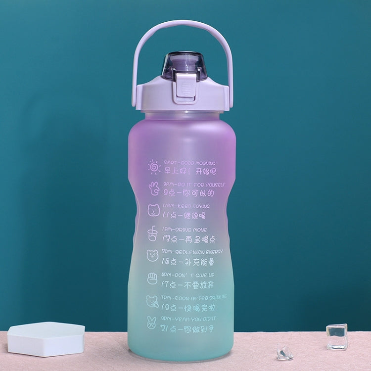 Garrafa de Água Desportiva de Grande Capacidade Exterior à Prova de Quedas com Palhinha Portátil, 2L