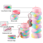Copo de Água Dobrável de Silicone Garrafa de Água Desportiva Portátil Exterior Copo de Viagem Retrátil de Grande Capacidade, 350ml