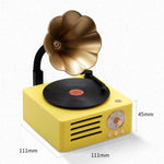 T15 Petúnia gira-discos retro em vinil áudio Bluetooth multifunções mini sem fios, Branco, Rosa, Azul