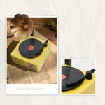 T15 Petúnia gira-discos retro em vinil áudio Bluetooth multifunções mini sem fios, Branco, Rosa, Azul