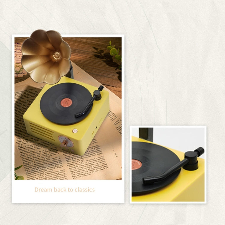 T15 Petúnia gira-discos retro em vinil áudio Bluetooth multifunções mini sem fios, Branco, Rosa, Azul