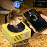 T15 Petúnia gira-discos retro em vinil áudio Bluetooth multifunções mini sem fios, Branco, Rosa, Azul