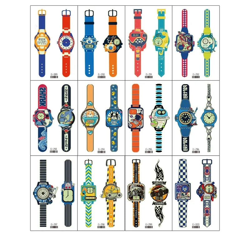 20 UN Autocolantes de Tatuagem Luminosos Impermeáveis para Crianças Desenho Animado Relógio, Ei-289, EI-290, Ei-291, EI-292, Ei-293, Ei-294, Ei-295, Ei-296, Ei-297, Ei-298, Ei-299, EI-300
