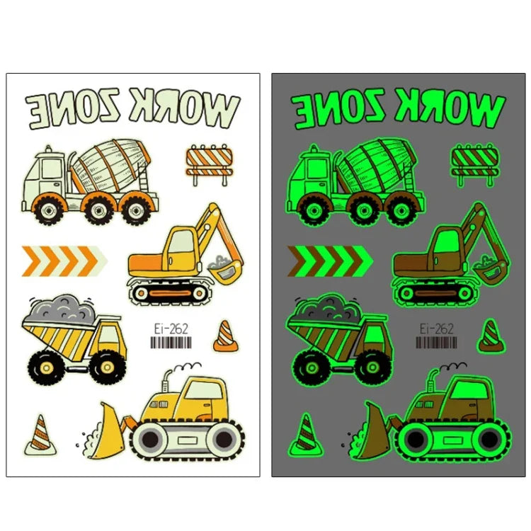 20 UN Autocolantes de Tatuagem Luminosos Impermeáveis para Crianças Desenho Animado de Carros de Transporte, Ei-261, Ei-262, Ei-263, Ei-264, Ei-265, Ei-266, Ei-267, Ei-268, Ei-269, Ei-270, Ei-271, Ei-272, Ei-273, Ei-274, Ei-275, Ei-276