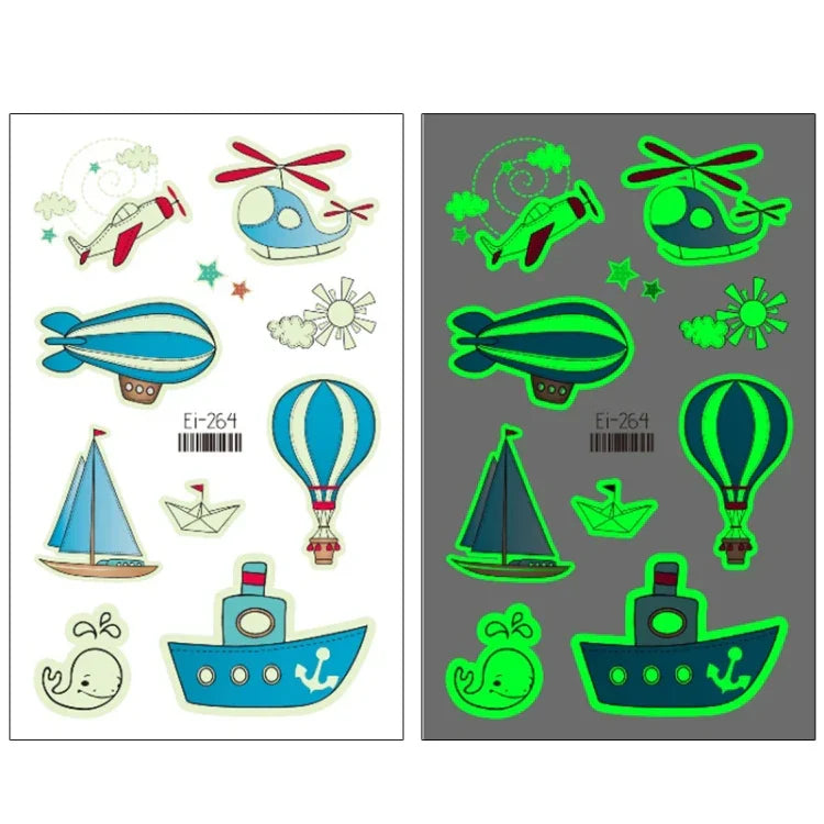 20 UN Autocolantes de Tatuagem Luminosos Impermeáveis para Crianças Desenho Animado de Carros de Transporte, Ei-261, Ei-262, Ei-263, Ei-264, Ei-265, Ei-266, Ei-267, Ei-268, Ei-269, Ei-270, Ei-271, Ei-272, Ei-273, Ei-274, Ei-275, Ei-276