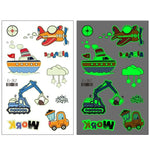 20 UN Autocolantes de Tatuagem Luminosos Impermeáveis para Crianças Desenho Animado de Carros de Transporte, Ei-261, Ei-262, Ei-263, Ei-264, Ei-265, Ei-266, Ei-267, Ei-268, Ei-269, Ei-270, Ei-271, Ei-272, Ei-273, Ei-274, Ei-275, Ei-276