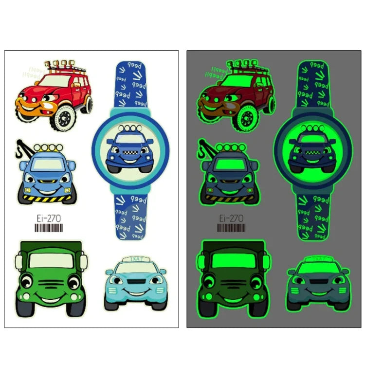 20 UN Autocolantes de Tatuagem Luminosos Impermeáveis para Crianças Desenho Animado de Carros de Transporte, Ei-261, Ei-262, Ei-263, Ei-264, Ei-265, Ei-266, Ei-267, Ei-268, Ei-269, Ei-270, Ei-271, Ei-272, Ei-273, Ei-274, Ei-275, Ei-276