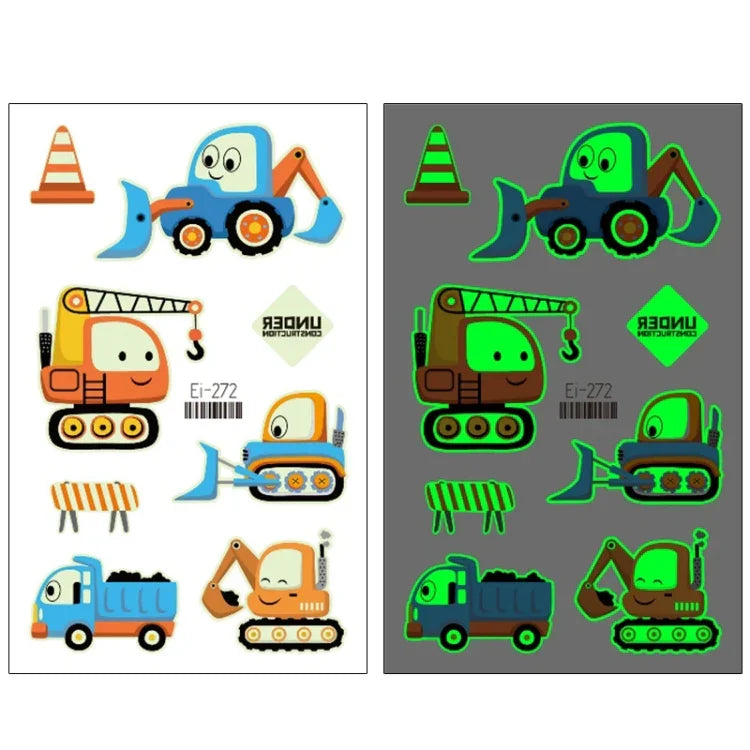 20 UN Autocolantes de Tatuagem Luminosos Impermeáveis para Crianças Desenho Animado de Carros de Transporte, Ei-261, Ei-262, Ei-263, Ei-264, Ei-265, Ei-266, Ei-267, Ei-268, Ei-269, Ei-270, Ei-271, Ei-272, Ei-273, Ei-274, Ei-275, Ei-276