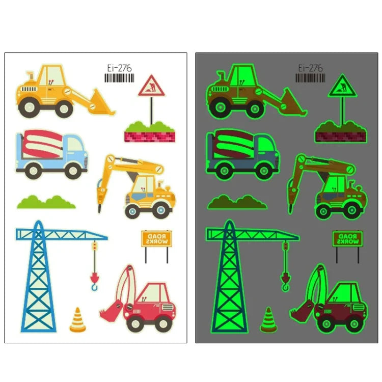 20 UN Autocolantes de Tatuagem Luminosos Impermeáveis para Crianças Desenho Animado de Carros de Transporte, Ei-261, Ei-262, Ei-263, Ei-264, Ei-265, Ei-266, Ei-267, Ei-268, Ei-269, Ei-270, Ei-271, Ei-272, Ei-273, Ei-274, Ei-275, Ei-276