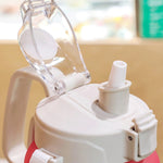 Garrafa de Água Desportiva de Grande Capacidade com Cor Degradê Fosca Exterior Portátil com Palhinha, 2000ml