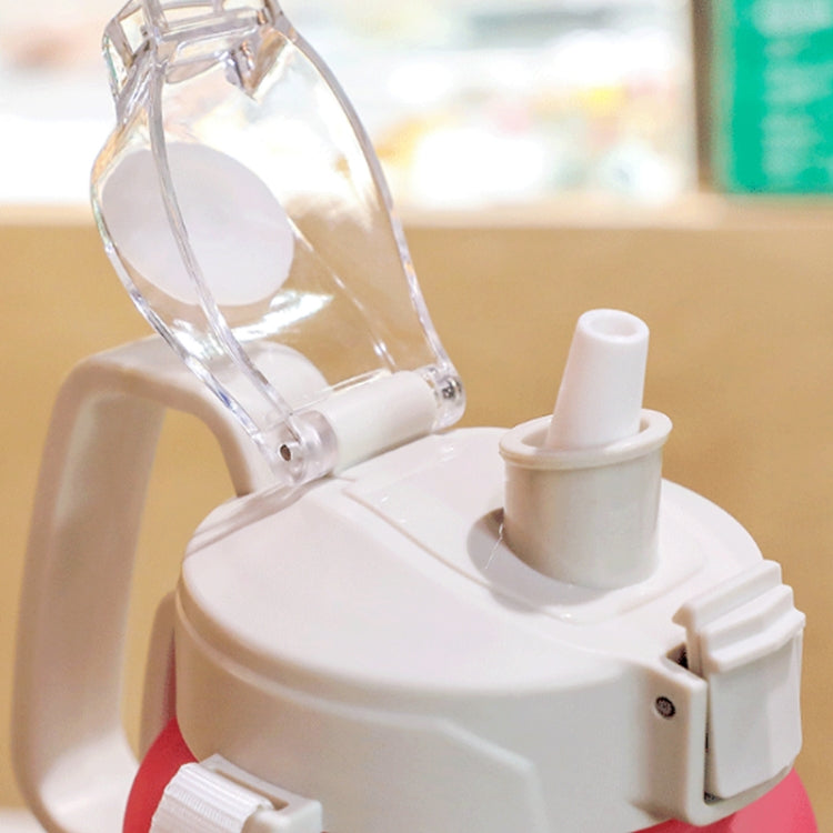 Garrafa de Água Desportiva de Grande Capacidade com Cor Degradê Fosca Exterior Portátil com Palhinha, 2000ml