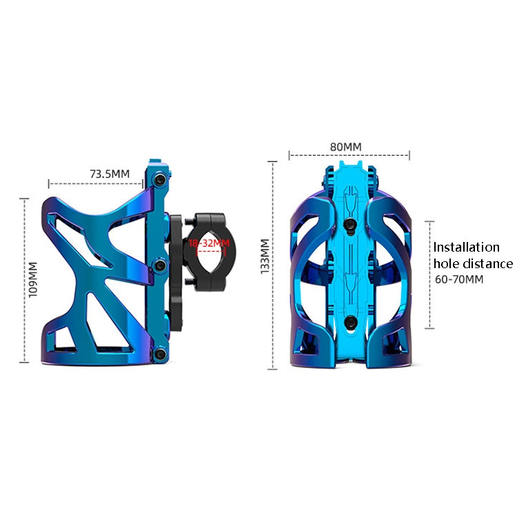 Suporte para Bebidas de Motociclo SMCP5456, Suporte para Copo de Bicicleta, Acessórios Modificados para Quadro de Chaleira, com Abraçadeira de Tubo (Preto), com Abraçadeira de Tubo (Titânio)