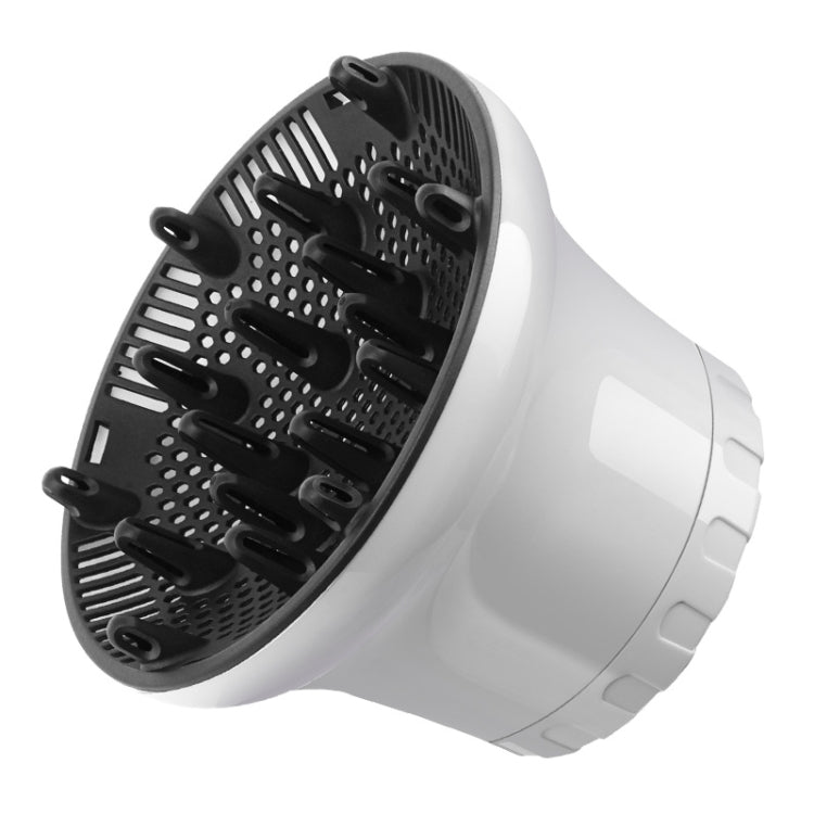 Difusor de Cabelo Universal Adaptável para Secadores com Design Giratório Capuz de Vento Grande para Cabelo Encaracolado, Branco, Preto