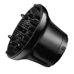 Difusor de Cabelo Universal Adaptável para Secadores com Design Giratório Capuz de Vento Grande para Cabelo Encaracolado, Branco, Preto