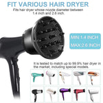 Difusor de Cabelo Universal Adaptável para Secadores com Design Giratório Capuz de Vento Grande para Cabelo Encaracolado, Branco, Preto