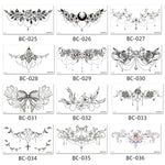 10 UN Autocolantes de Tatuagem Impermeáveis para Cobertura de Cicatrizes no Peito e Clavícula, BC-025, BC-026, BC-027, BC-028, BC-029, BC-030, BC-031, BC-032, BC-033, BC-034, BC-035, BC-036