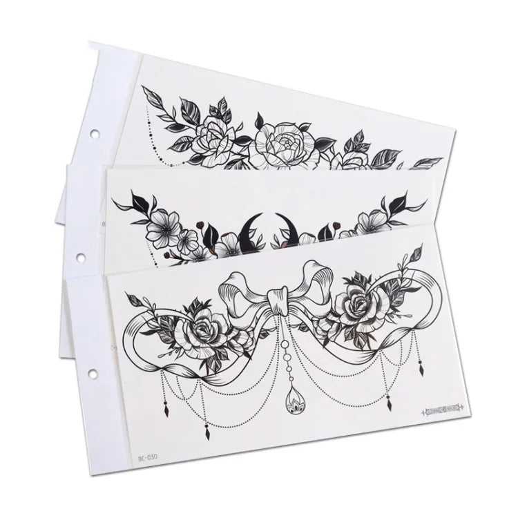 10 UN Autocolantes de Tatuagem Impermeáveis para Cobertura de Cicatrizes no Peito e Clavícula, BC-025, BC-026, BC-027, BC-028, BC-029, BC-030, BC-031, BC-032, BC-033, BC-034, BC-035, BC-036