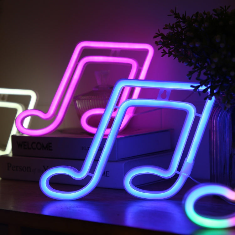 Luz de Neon Nota Musical Modelagem Iluminação Decoração de Sala, Luz Azul, Luz Vermelha, Luz Colorida, Luz Rosa