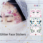 10 UN Autocolantes de Tatuagem com Glitter à prova de água para Festival de Música, LG-001, LG-002, LG-003, LG-004, LG-005, LG-006