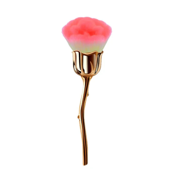 Pincel de Pó Solto com Flor de Rosa, Ferramentas de Beleza