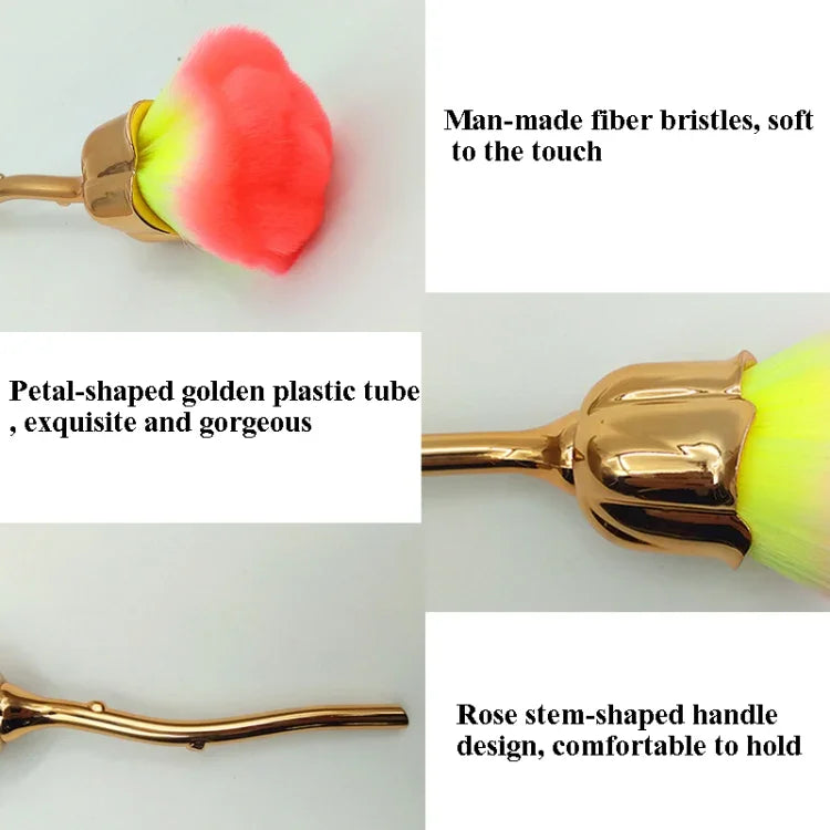 Pincel de Pó Solto com Flor de Rosa, Ferramentas de Beleza