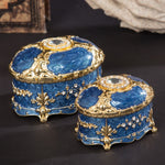 Caixa de Armazenamento de Joias Metálica Oval com Diamante, Presente de Aniversário e Casamento, 8,5x6x6cm, 11x7,5x7cm