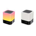 Altifalante Bluetooth sem fios MUSKY com despertador de cabeceira, sensor tátil, lâmpada noturna, altifalante mini, luz colorida, luz branca