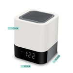 Altifalante Bluetooth sem fios MUSKY com despertador de cabeceira, sensor tátil, lâmpada noturna, altifalante mini, luz colorida, luz branca